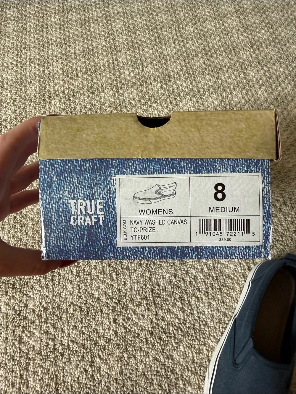 True Craft Navy Canvas Slip-On Flats